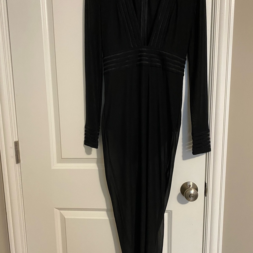 Missguided Black Ruched Bodycon Dress - Picture 1 of 6